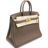 Hermes Togo Birkin 25 Etoupe Top Handles 