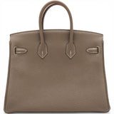 Hermes Togo Birkin 25 Etoupe Top Handles 