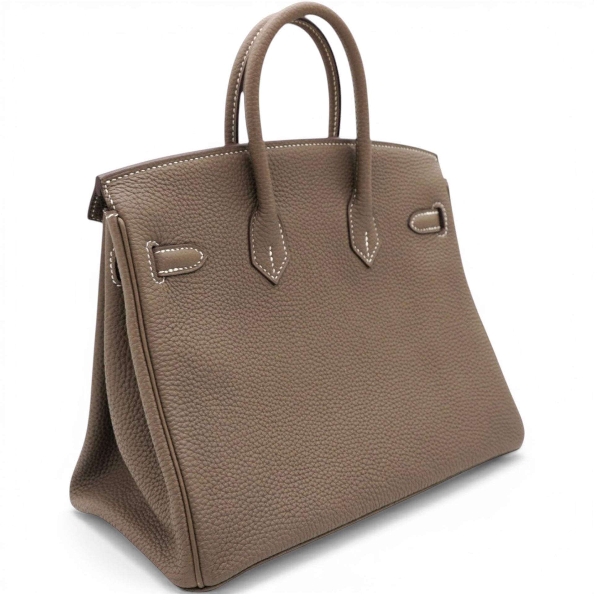 Hermes Togo Birkin 25 Etoupe Top Handles 