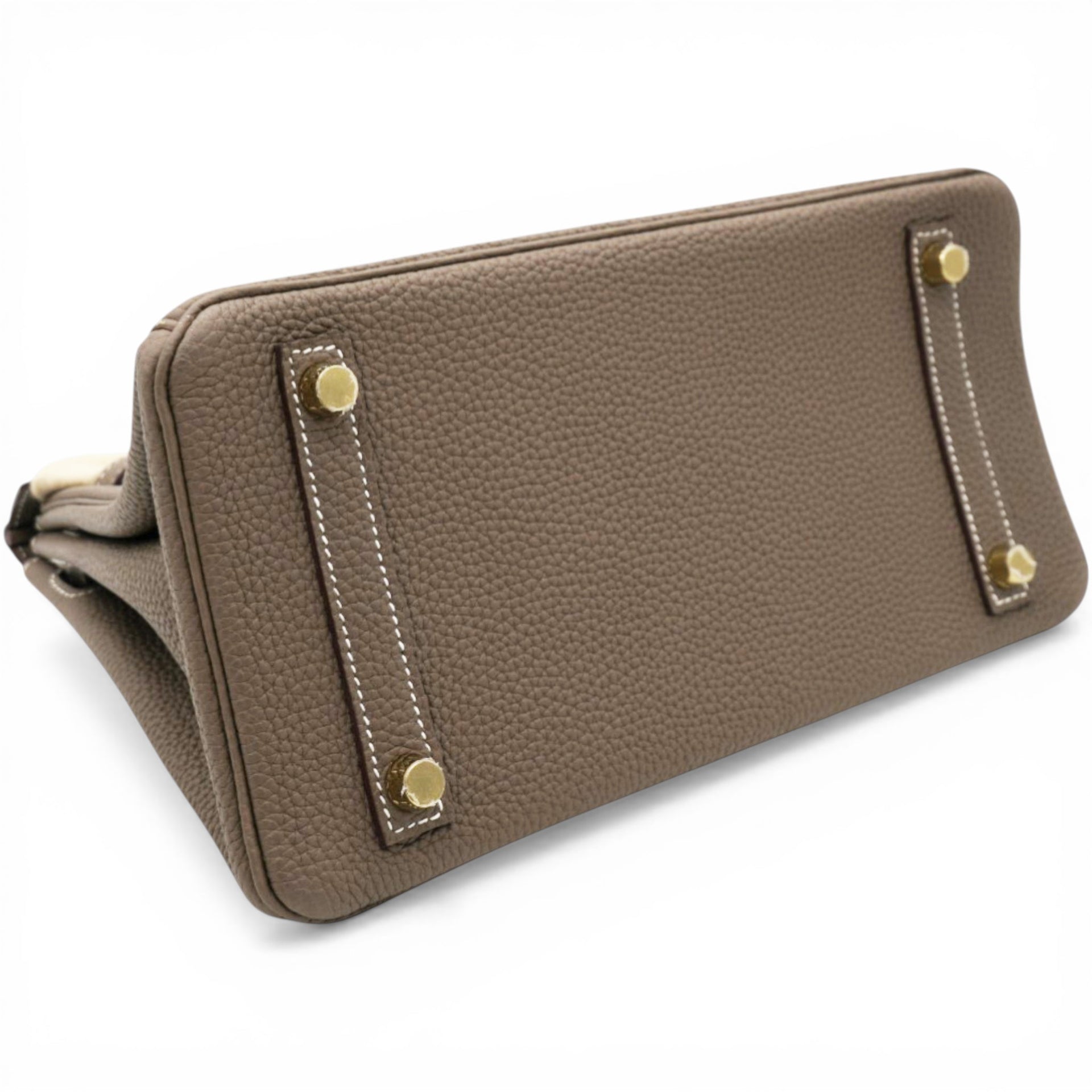 Hermes Togo Birkin 25 Etoupe Top Handles 