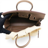 Hermes Togo Birkin 25 Etoupe Top Handles 