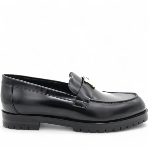 Hermes  Womens Faubourg Loafers Black Size 39 