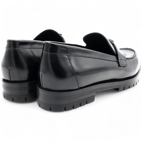 Hermes  Womens Faubourg Loafers Black Size 39 