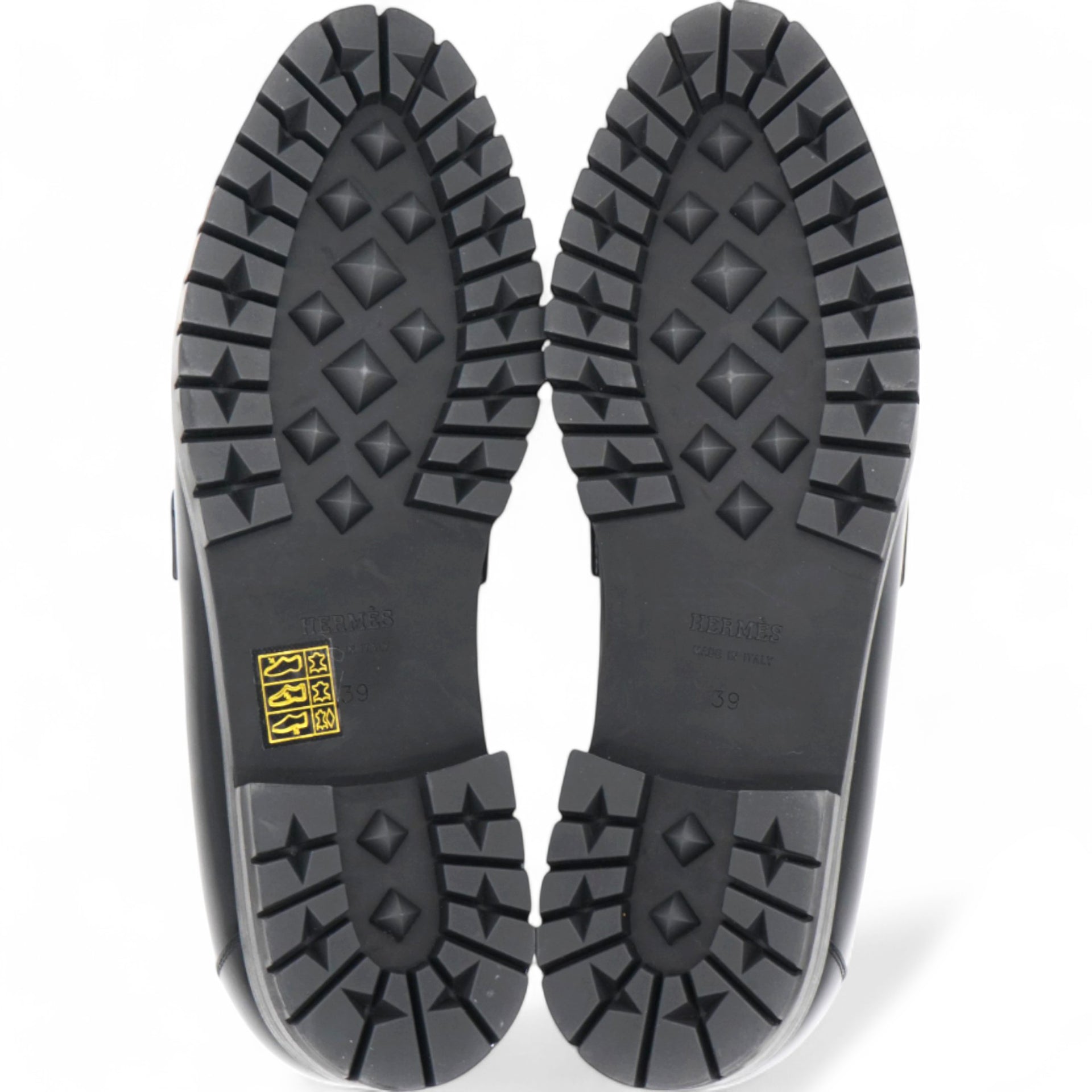 Hermes  Womens Faubourg Loafers Black Size 39 