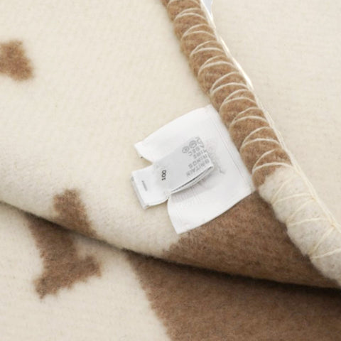 Hermes Wool Cashmere Avalon Baby Blanket Noisette Moyen White 