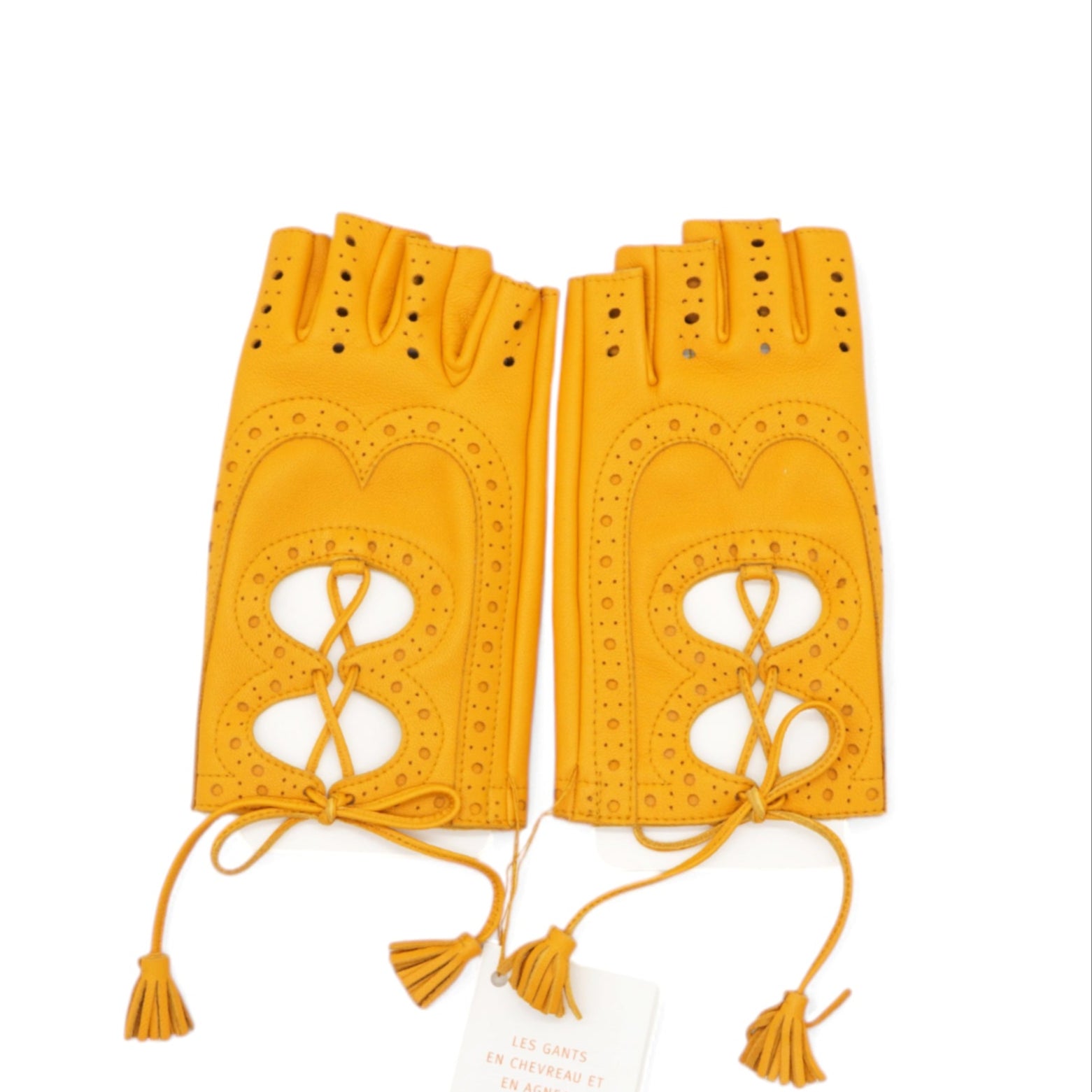 Hermès Yellow Leather Gloves Size6.5 