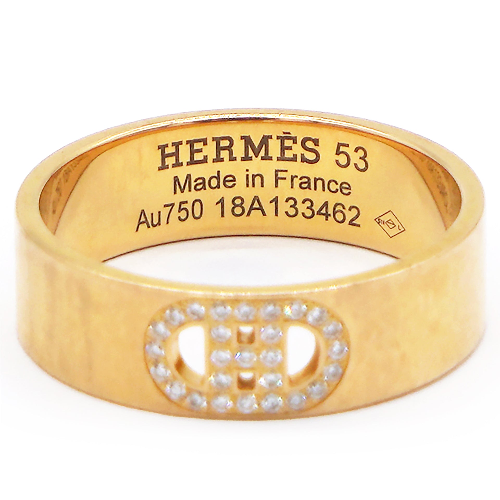 18K Yellow Gold Diamond D'Ancre Ring PM H Size53
