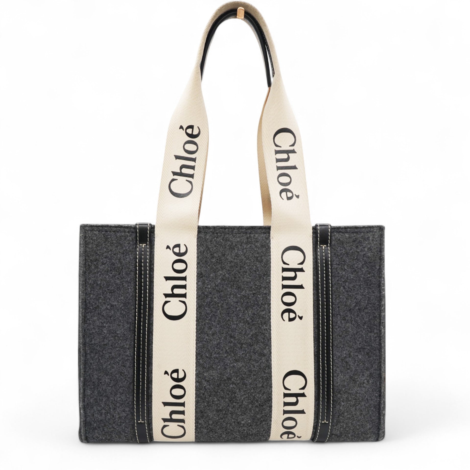 Felt Medium Woody Ribbon Tote Cashmere Grey