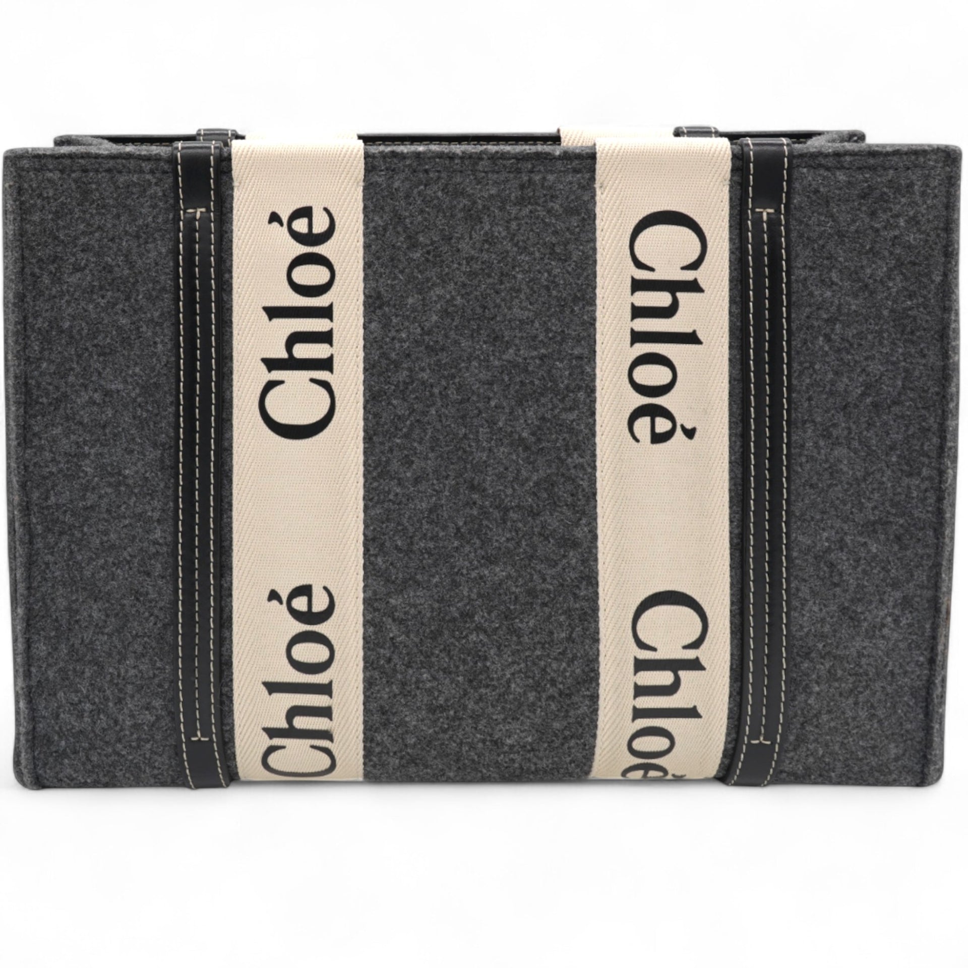 Felt Medium Woody Ribbon Tote Cashmere Grey