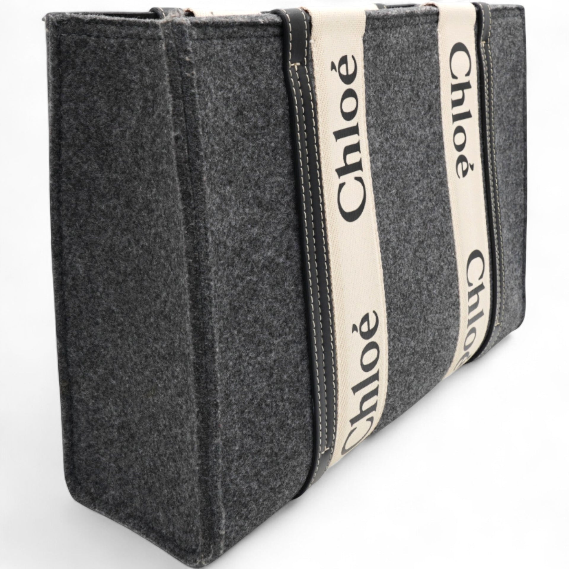 Felt Medium Woody Ribbon Tote Cashmere Grey