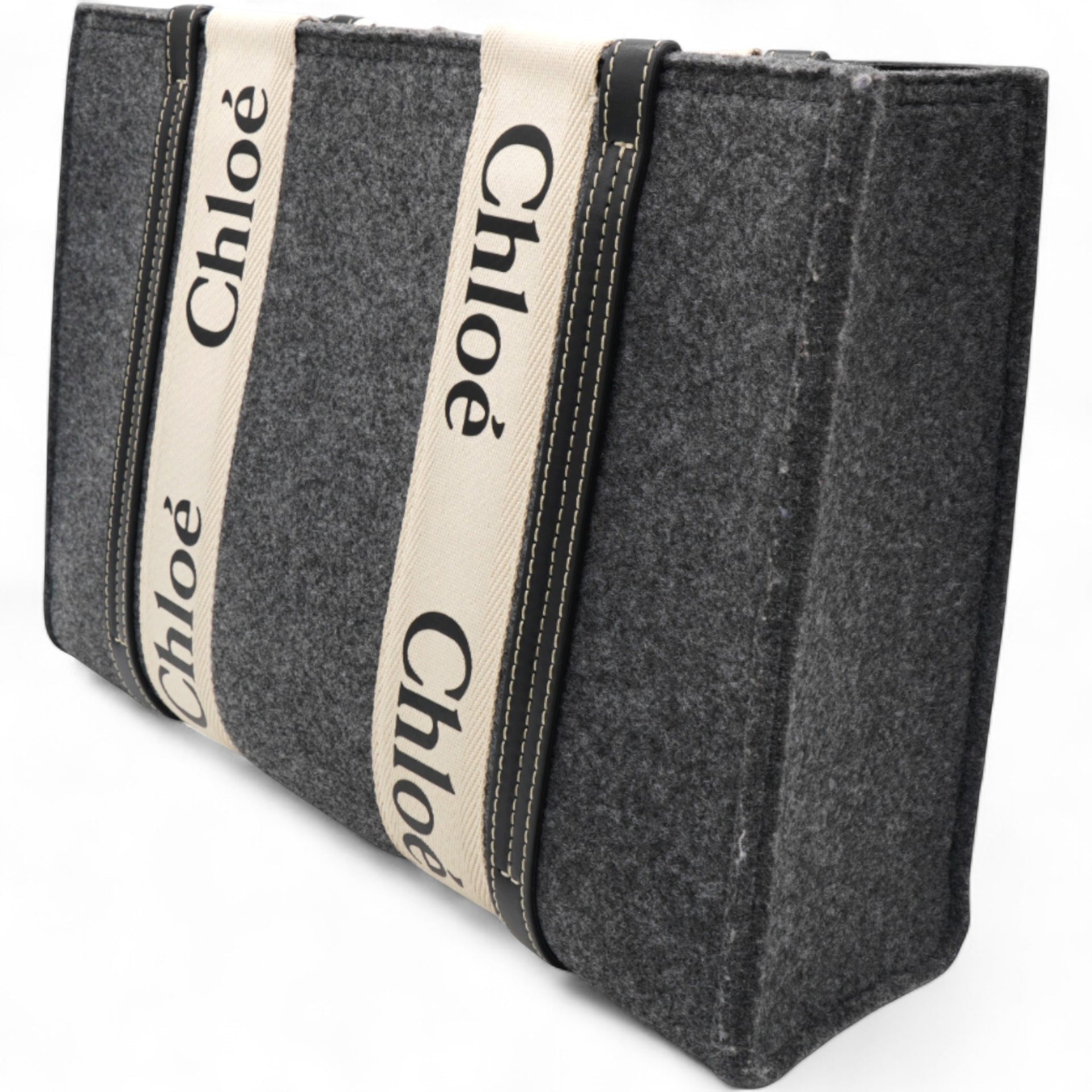 Felt Medium Woody Ribbon Tote Cashmere Grey