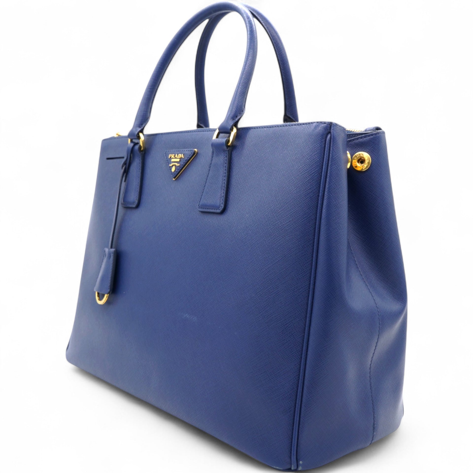Saffiano Galleria Double Zip Tote Bluette Navy