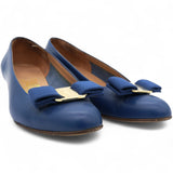 Navy Blue Leather Vara Pumps Size4.5/35