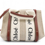 Cotton Mini Woody Ribbon Tote With Strap Brown