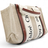 Cotton Mini Woody Ribbon Tote With Strap Brown