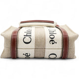 Cotton Mini Woody Ribbon Tote With Strap Brown