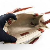 Cotton Mini Woody Ribbon Tote With Strap Brown