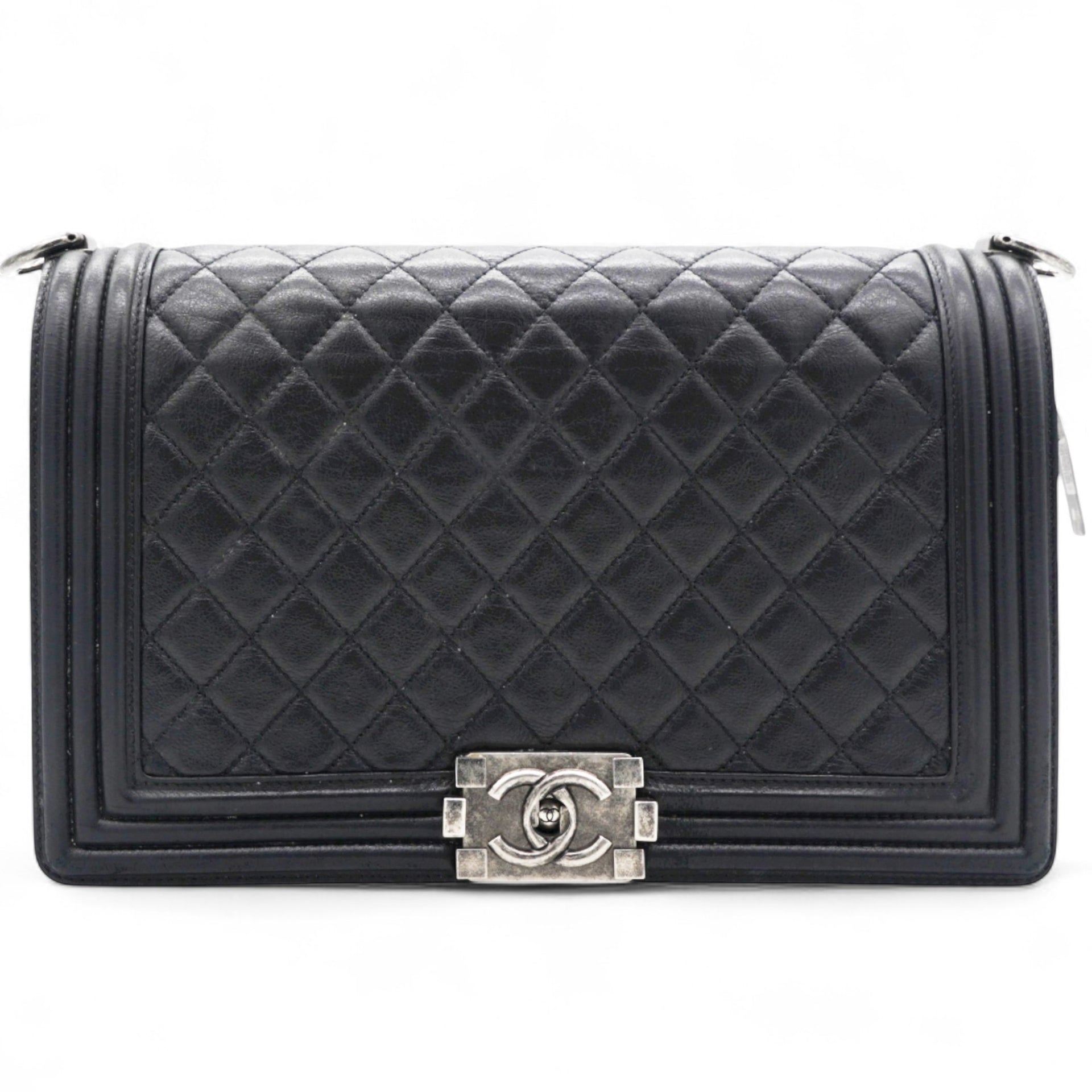 Stitched New Medium Boy Flap Black