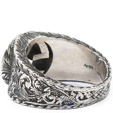 Sterling Silver Interlocking GG Signet Ring Size64