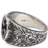Sterling Silver Interlocking GG Signet Ring Size64