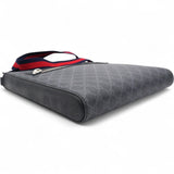 GG Supreme Monogram Appia Web Flat Messenger Bag Black Grey