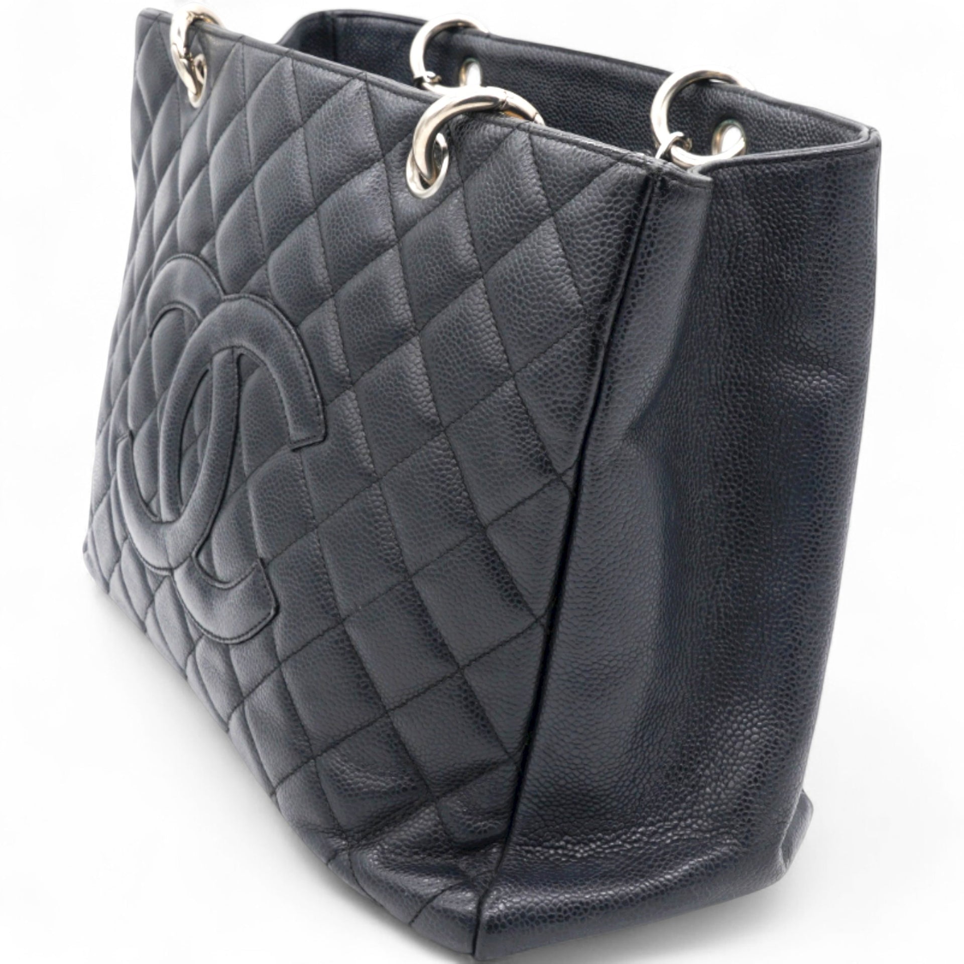 Vintage Caviar Quilted Grand Shopping Tote GST Black