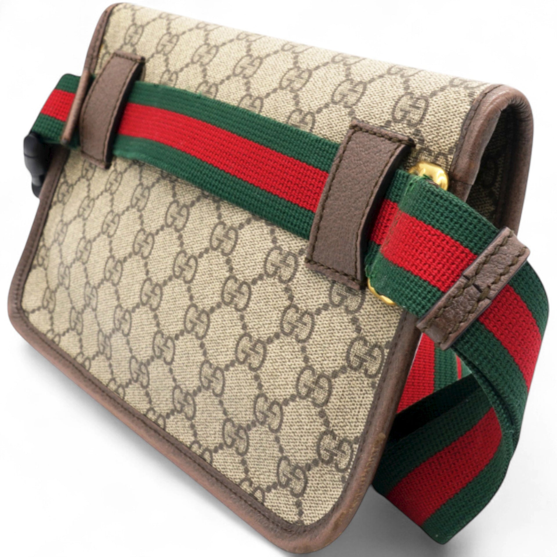 GG Supreme Monogram Neo Vintage Web Belt Bag Brown