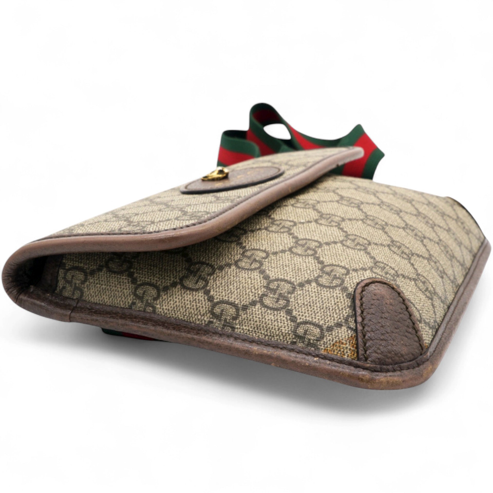 GG Supreme Monogram Neo Vintage Web Belt Bag Brown