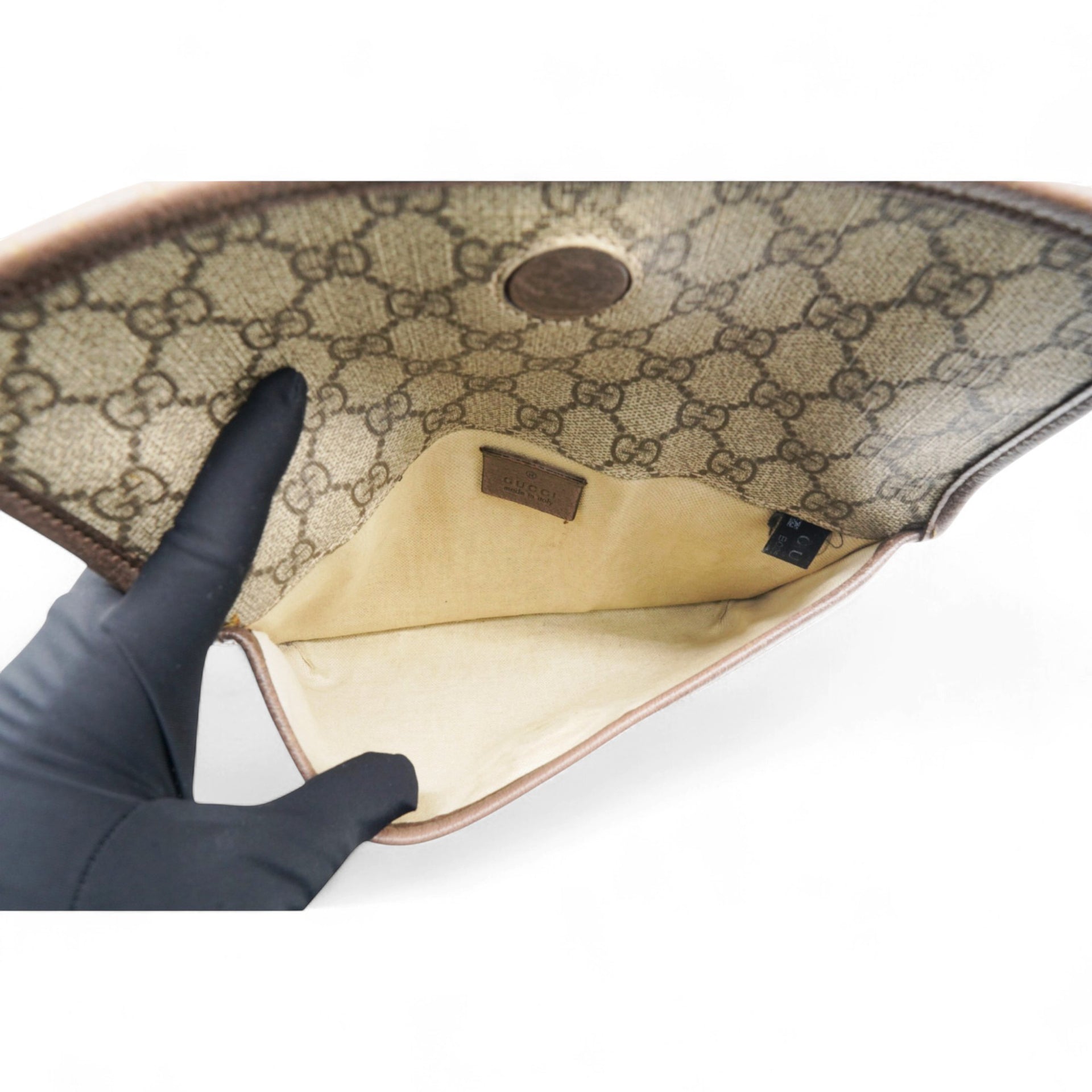 GG Supreme Monogram Neo Vintage Web Belt Bag Brown