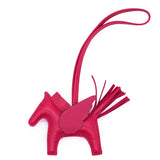 Milo Lambskin Grigri Rodeo Horse Bag Charm PM Rose Mexico