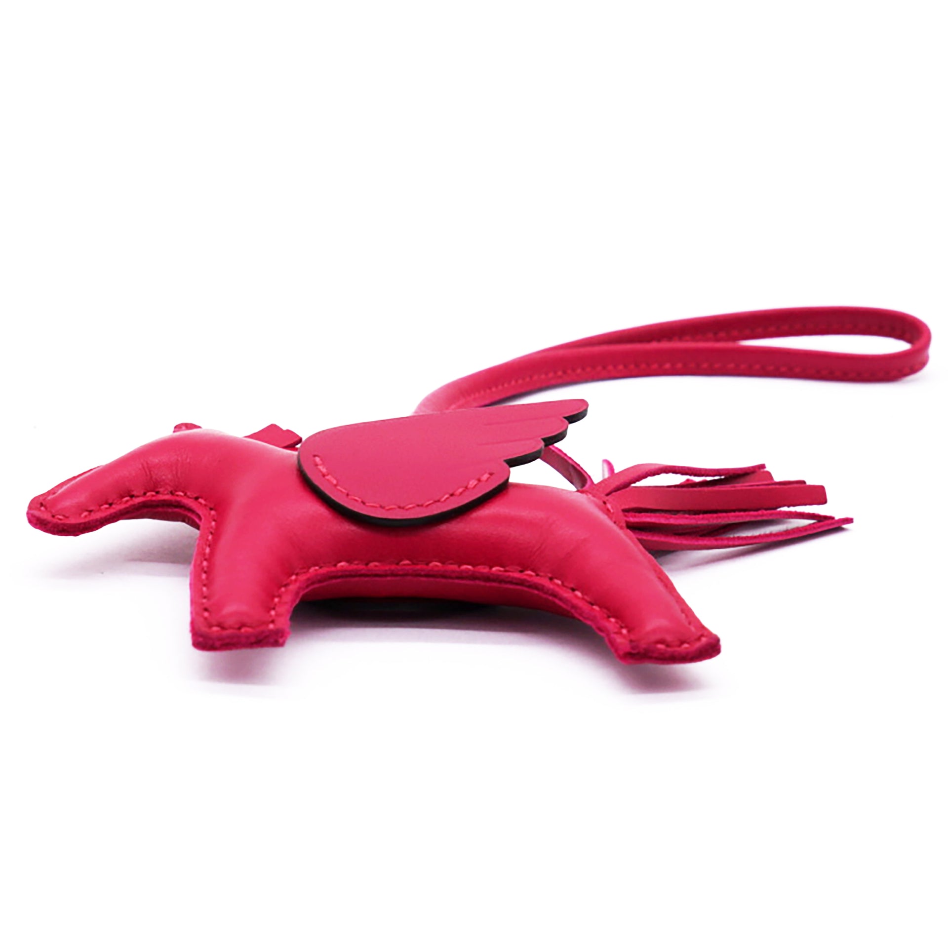 Milo Lambskin Grigri Rodeo Horse Bag Charm PM Rose Mexico