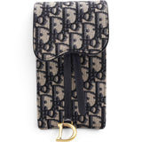 Oblique Jacquard Vertical Saddle Pouch