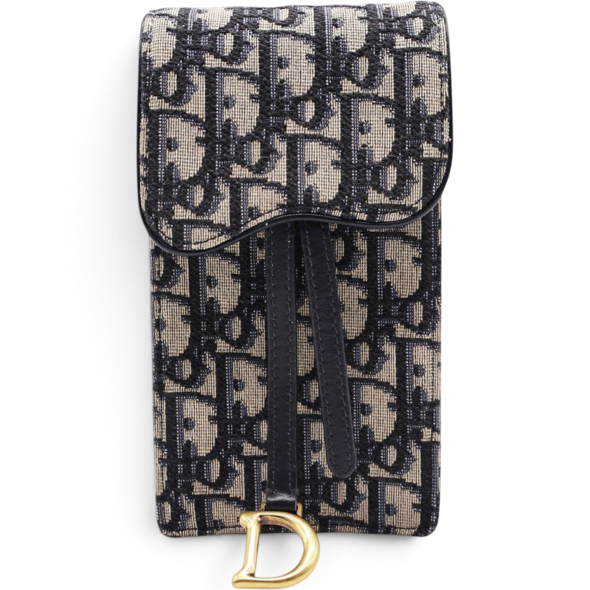 Oblique Jacquard Vertical Saddle Pouch