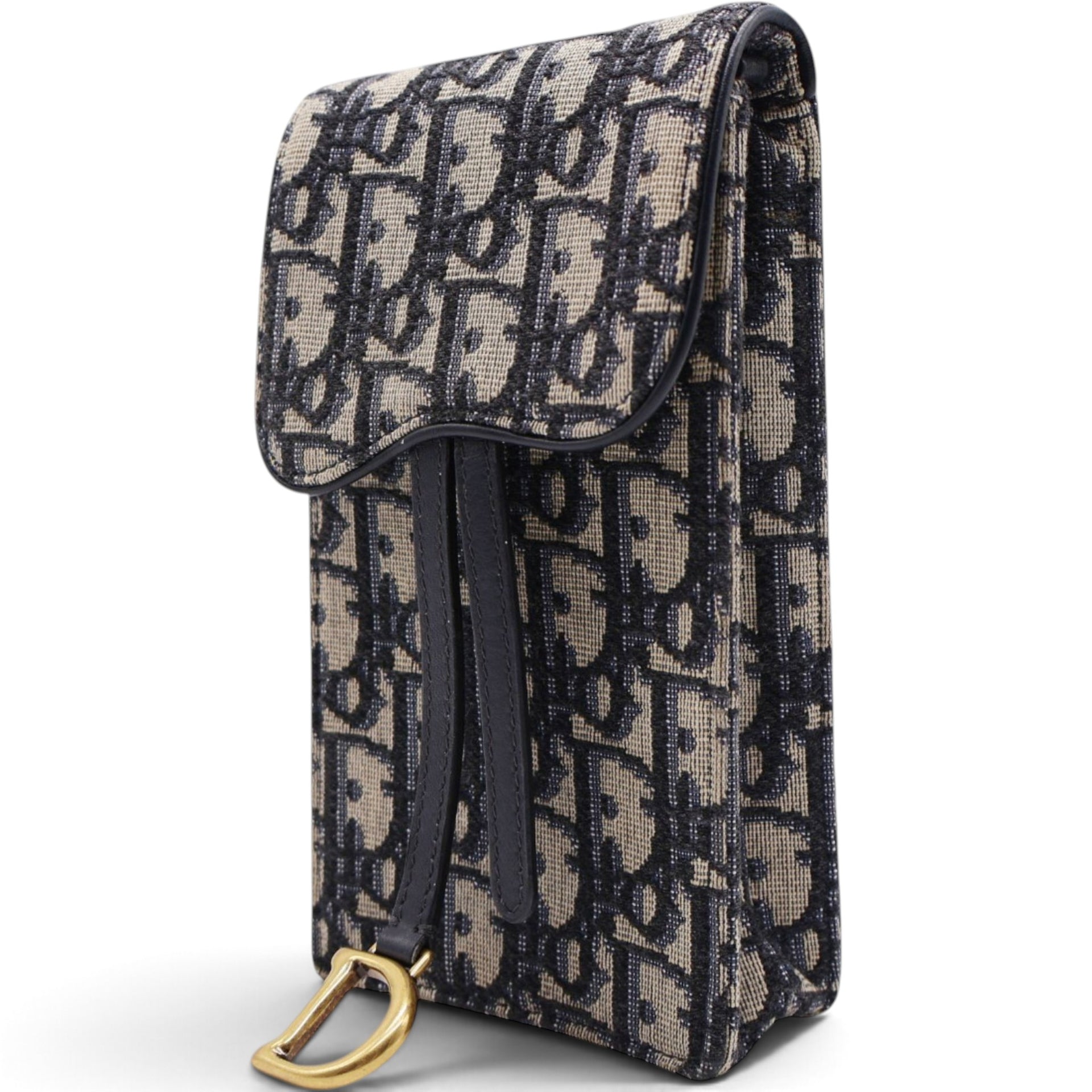 Oblique Jacquard Vertical Saddle Pouch