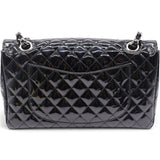 Patent Quilted Secret Label Medium Flap Black