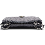 Patent Quilted Secret Label Medium Flap Black