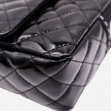 Patent Quilted Secret Label Medium Flap Black