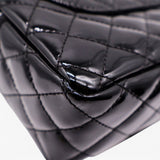 Patent Quilted Secret Label Medium Flap Black