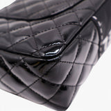 Patent Quilted Secret Label Medium Flap Black