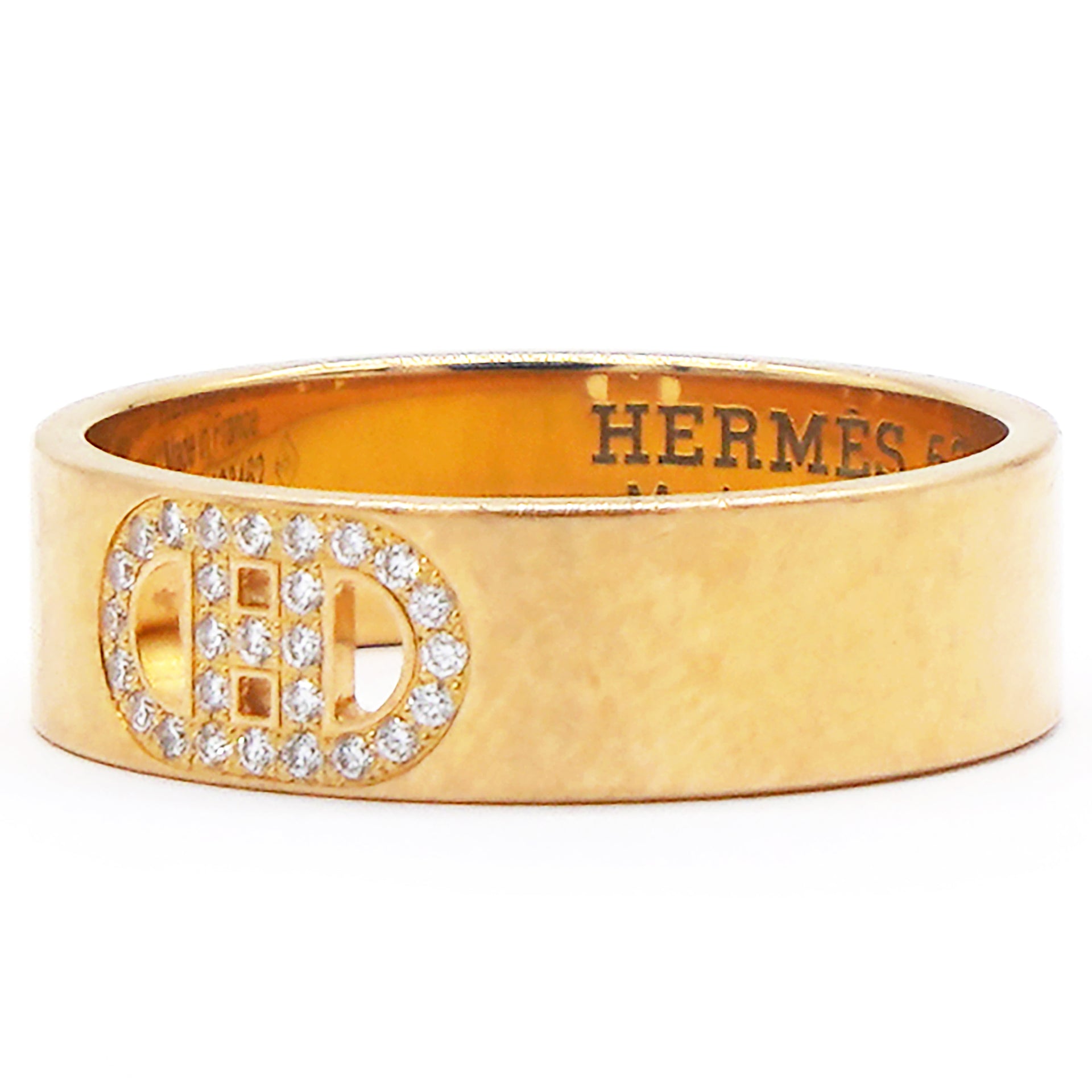 18K Yellow Gold Diamond D'Ancre Ring PM H Size53