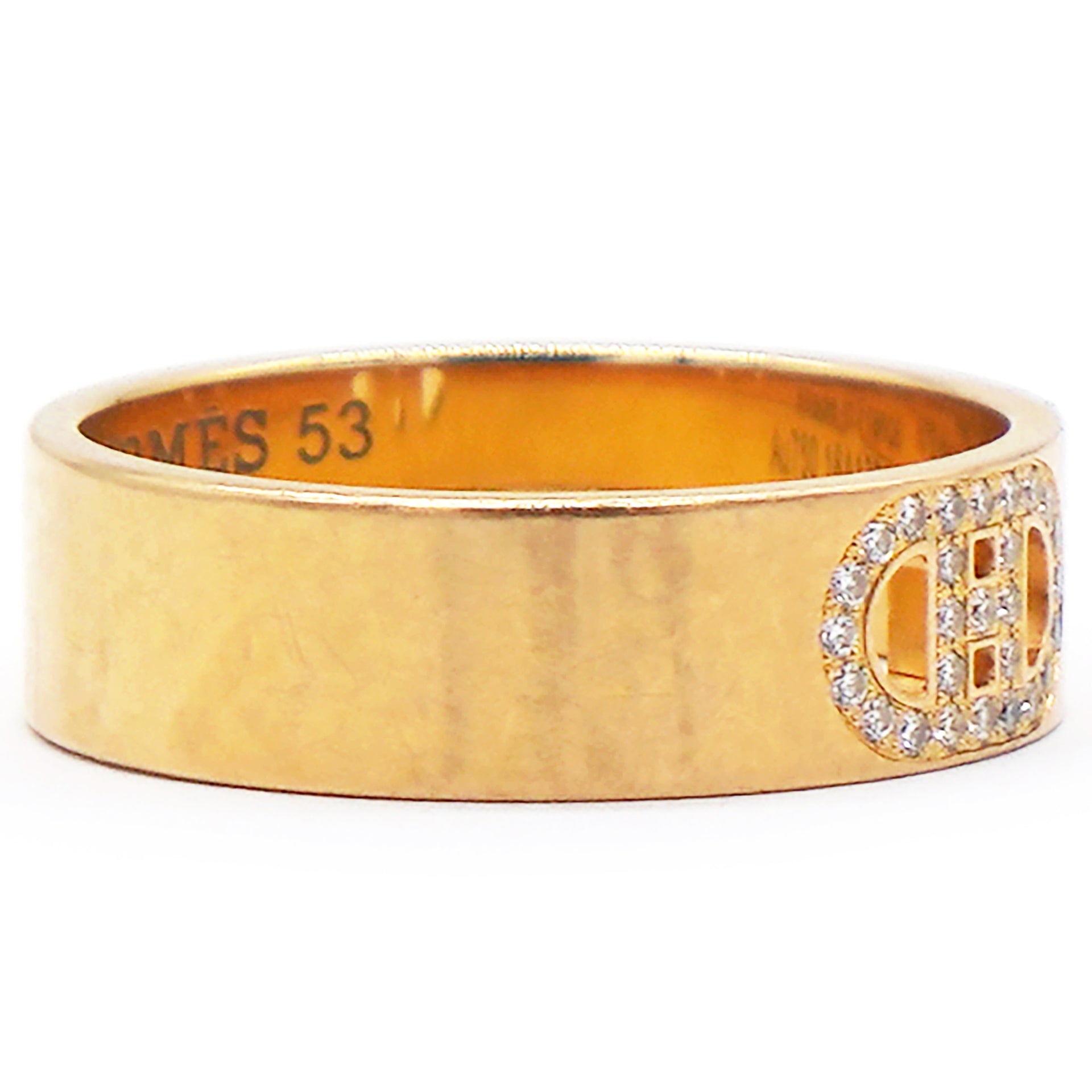 18K Yellow Gold Diamond D'Ancre Ring PM H Size53