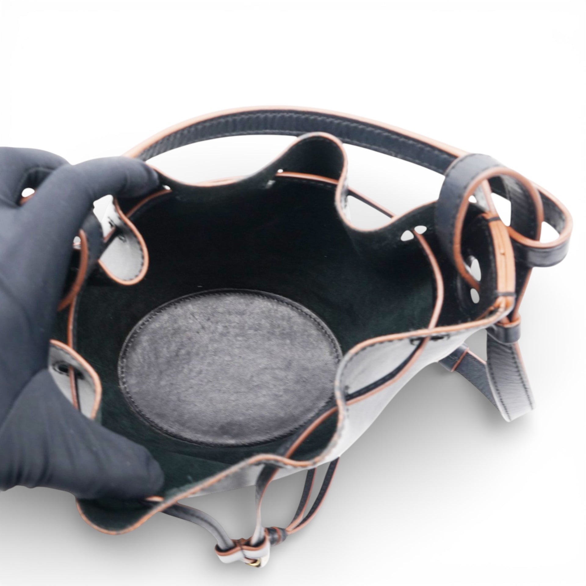 LOEWE Anagram Balloon Leather Shoulder Bag Black