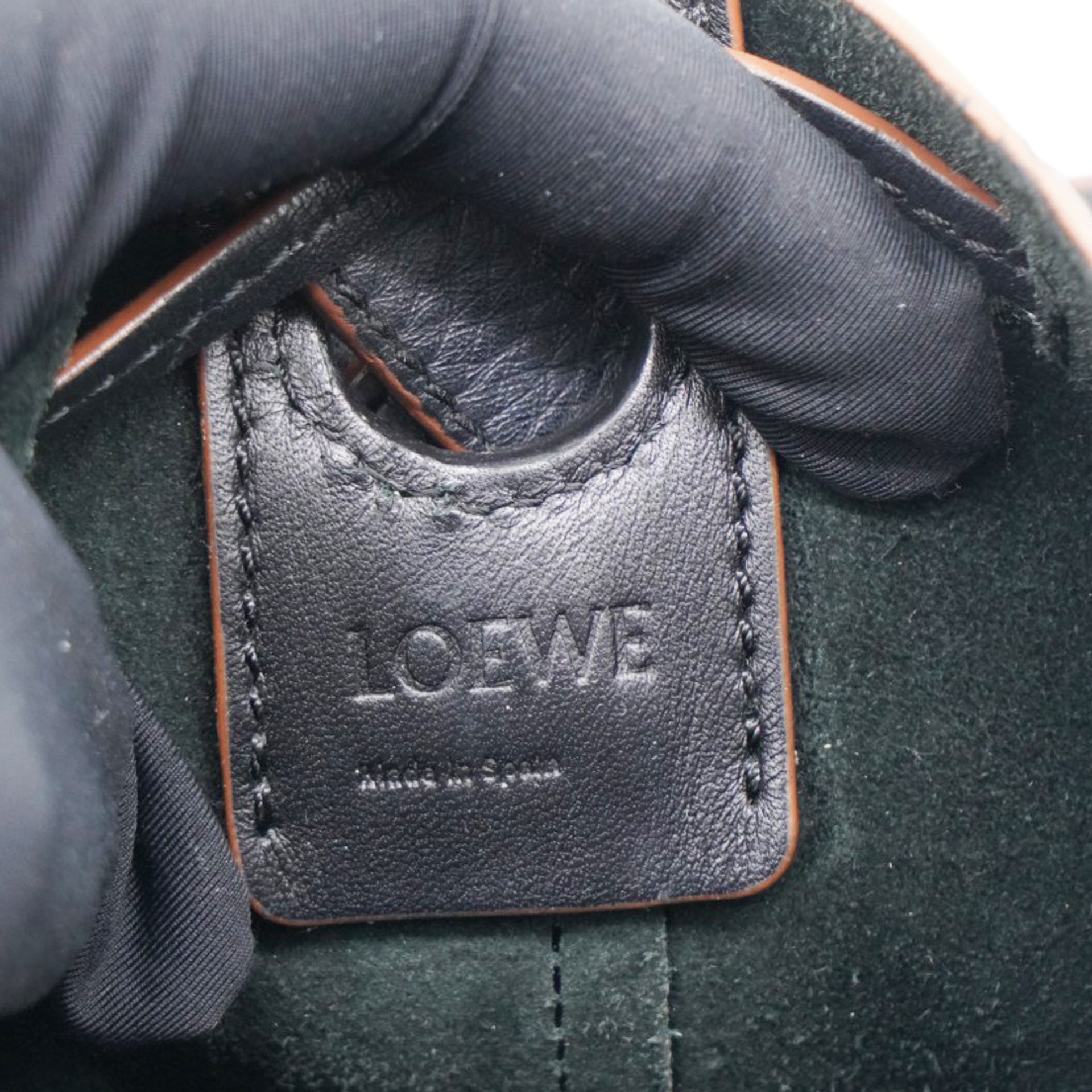 LOEWE Anagram Balloon Leather Shoulder Bag Black