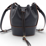 LOEWE Anagram Balloon Leather Shoulder Bag Black