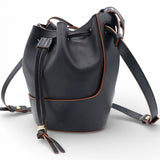 LOEWE Anagram Balloon Leather Shoulder Bag Black