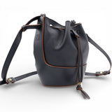 LOEWE Anagram Balloon Leather Shoulder Bag Black