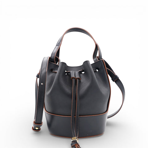 LOEWE Anagram Balloon Leather Shoulder Bag Black