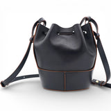 LOEWE Anagram Balloon Leather Shoulder Bag Black