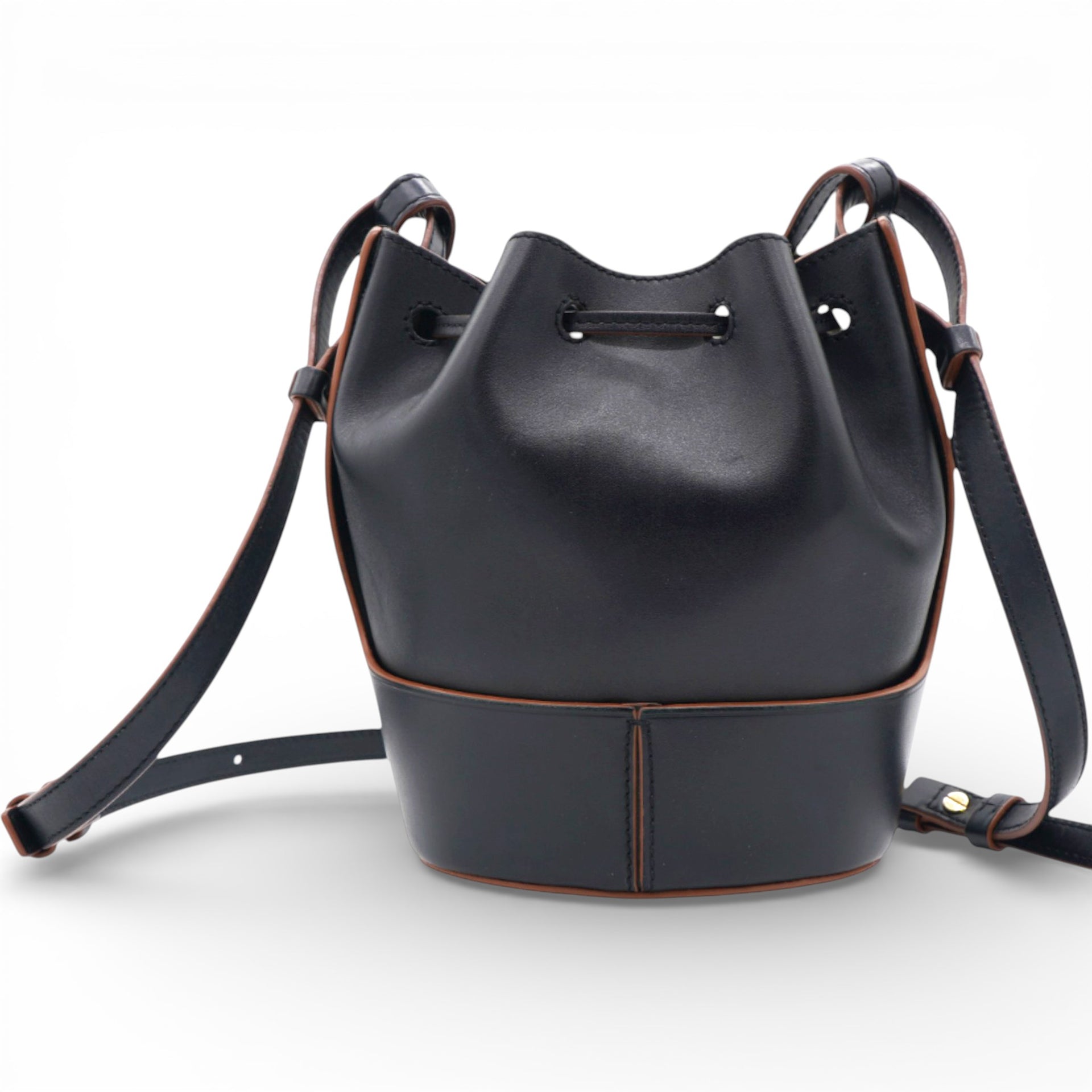 LOEWE Anagram Balloon Leather Shoulder Bag Black