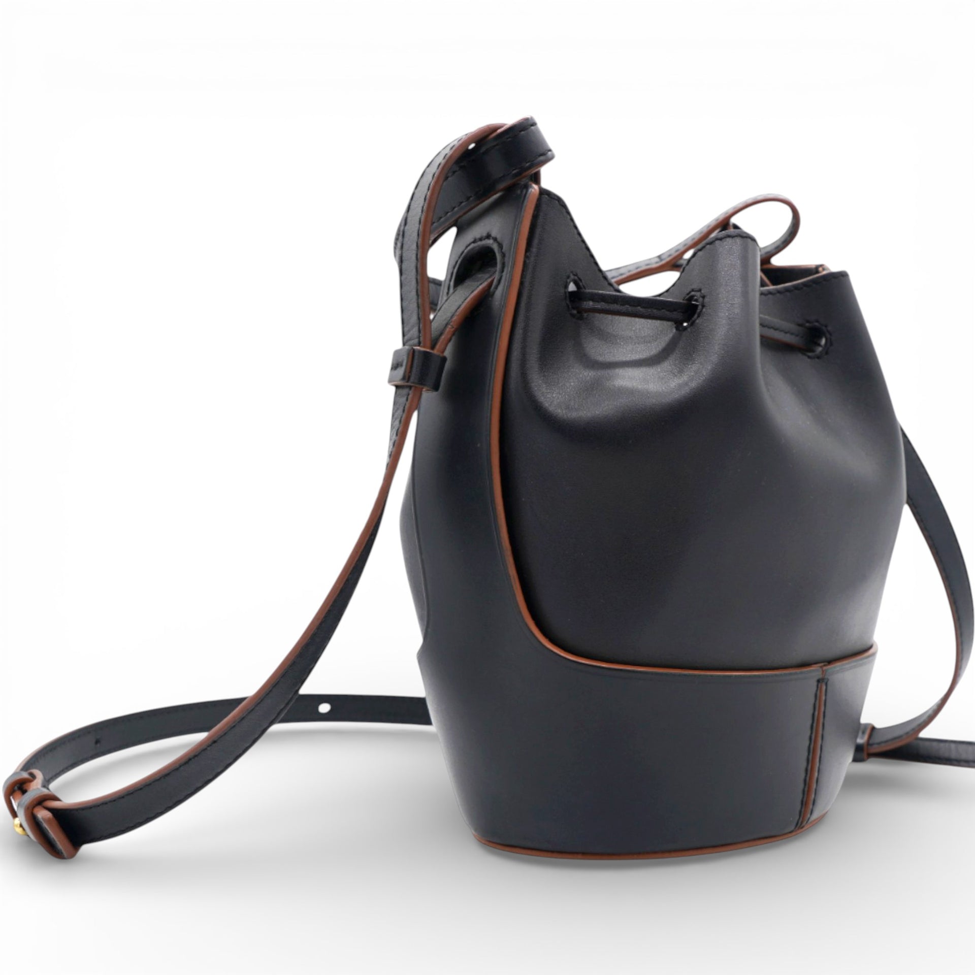 LOEWE Anagram Balloon Leather Shoulder Bag Black